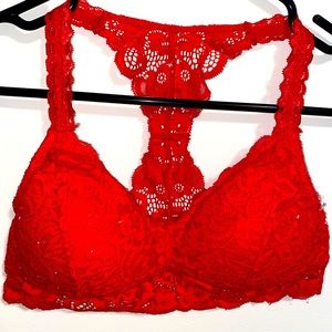 Red Lace Xhilaration Racerback Bralette in size Small
